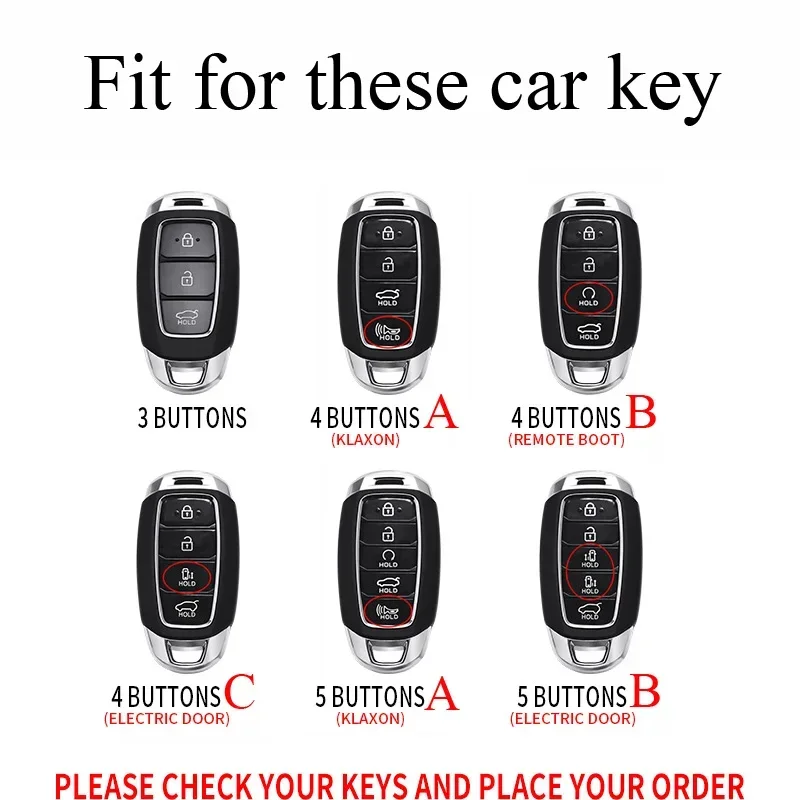 Zinc Alloy +Silicone Full Cover Car Key Case for Hyundai I30 Ix35 Azera Santa Fe KONA Encino Solaris Grandeur Ig Accent Palisade