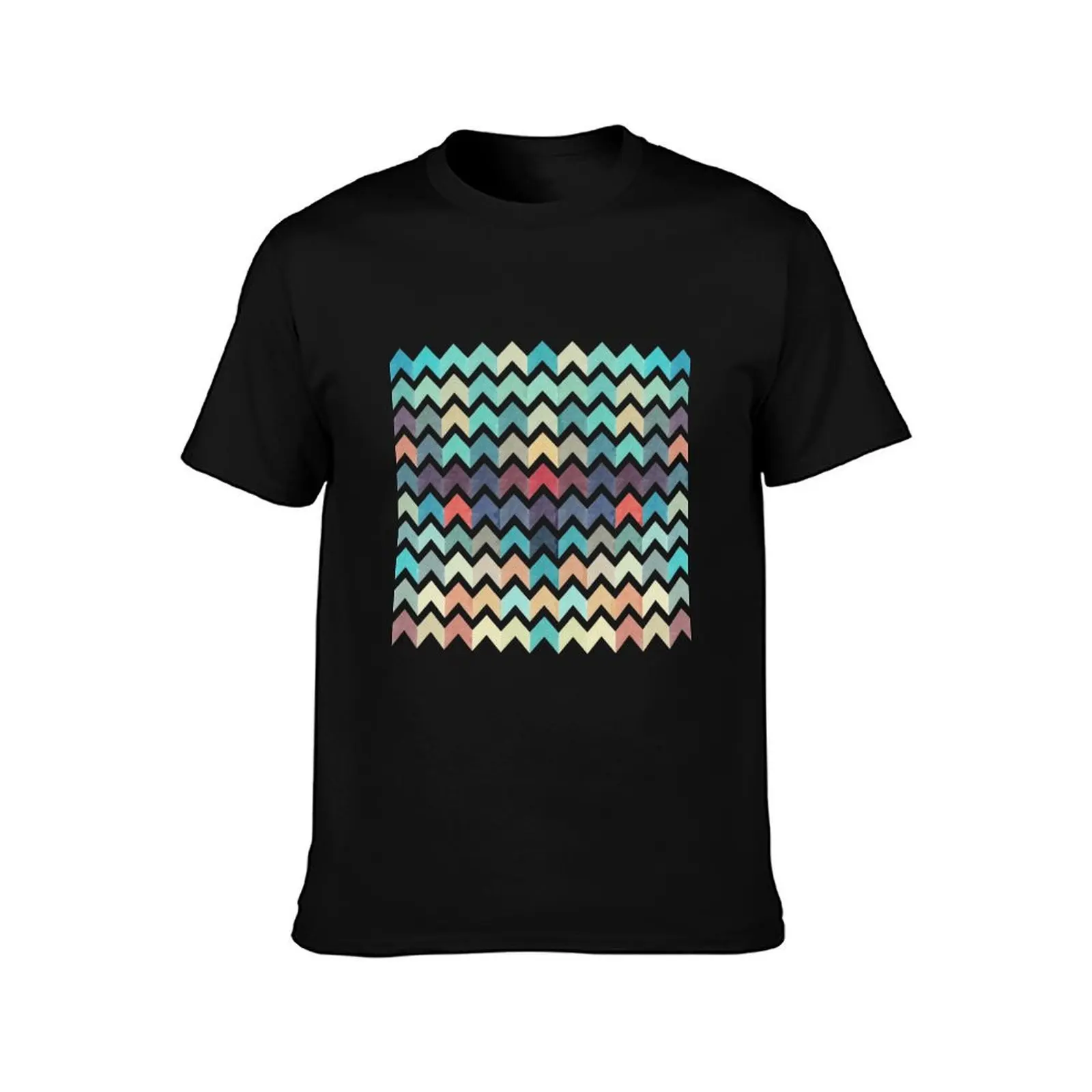 Watercolor Chevron Pattern T-Shirt Simple Graphic Design T-Shirt