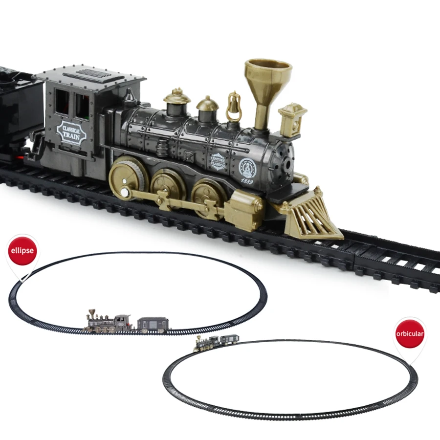 Vero treno classico elettrico Puzzle fai-da-te assemblaggio modello di treno da pista auto giocattolo per bambini