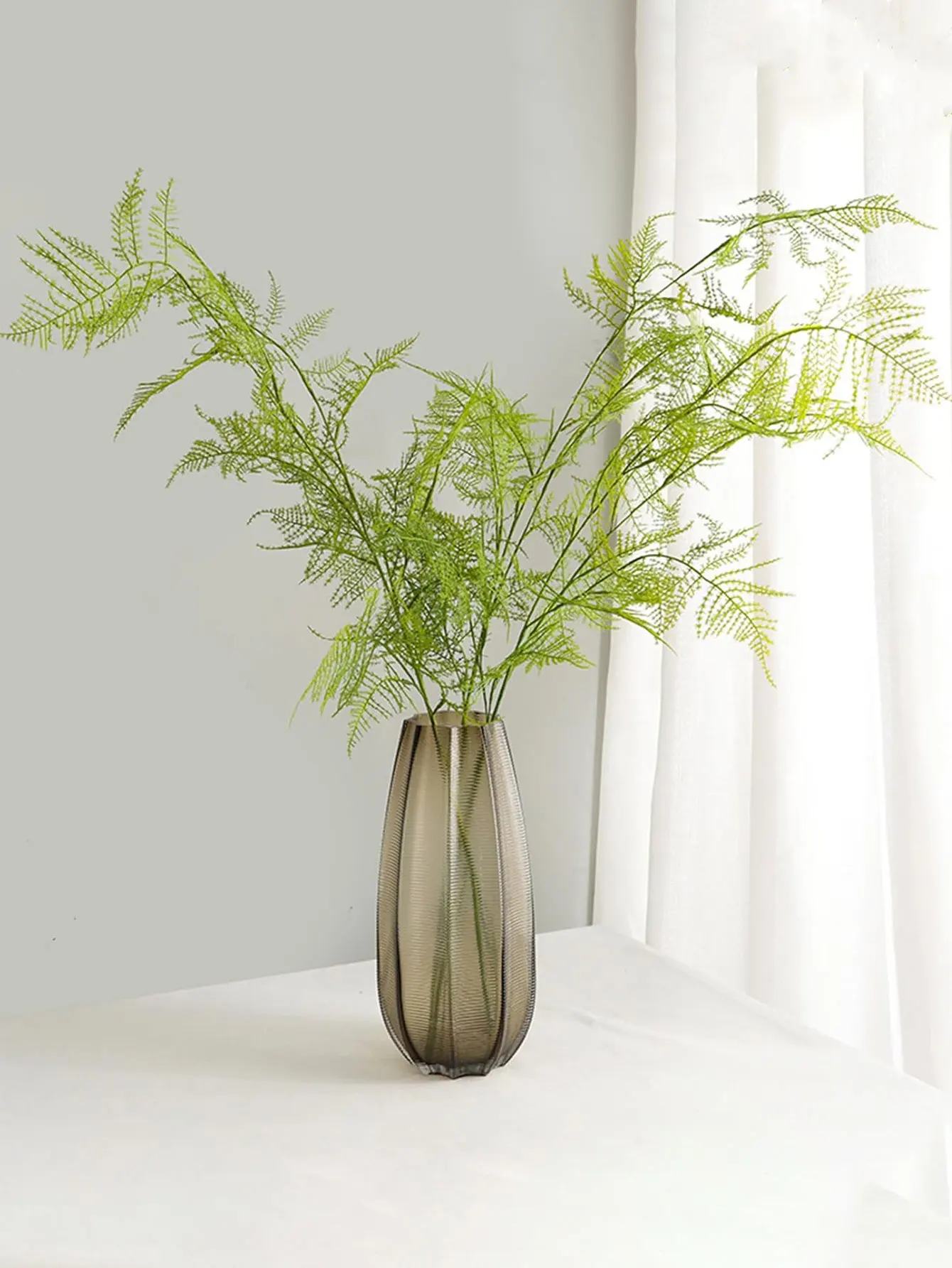 3/1 Piezas de Ramas de Helecho Artificial Radix Asparagi, Plantas Falsas Realistas Resistentes a los Rayos UV para Jarrones, Arreglos de Boda y Decoración del Hogar