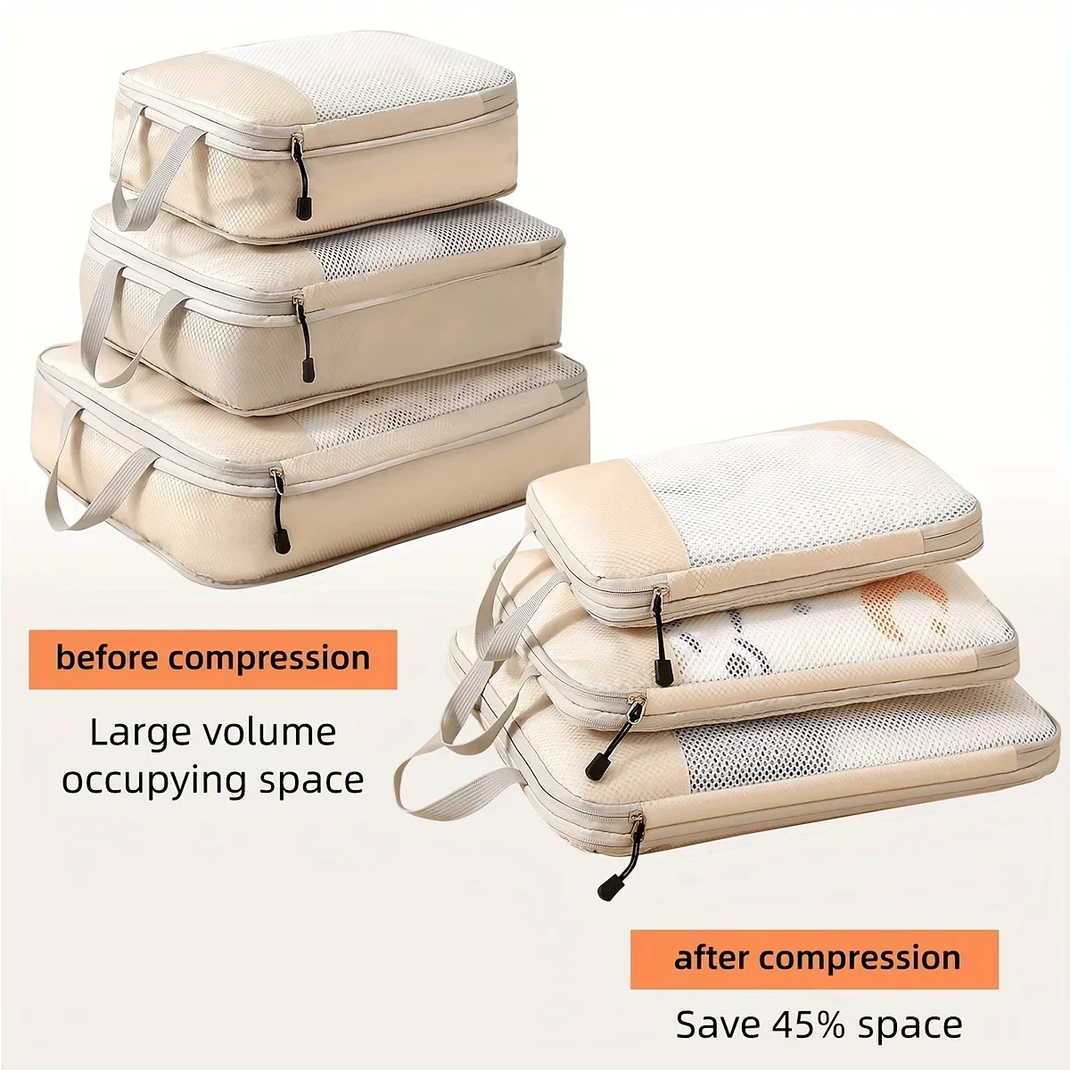 

3 предмета, компрессионный куб для путешествий, органайзер для дорожной сумки, предметы первой необходимости для путешествий, компрессионный куб для ручной клади