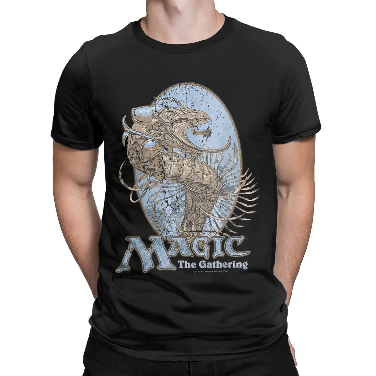 Magic The Games Gathering MTG Men T Shirts Urza Dragon Vintage Tees Short Sleeve Crewneck T-Shirts 100% Cotton Adult Clothes