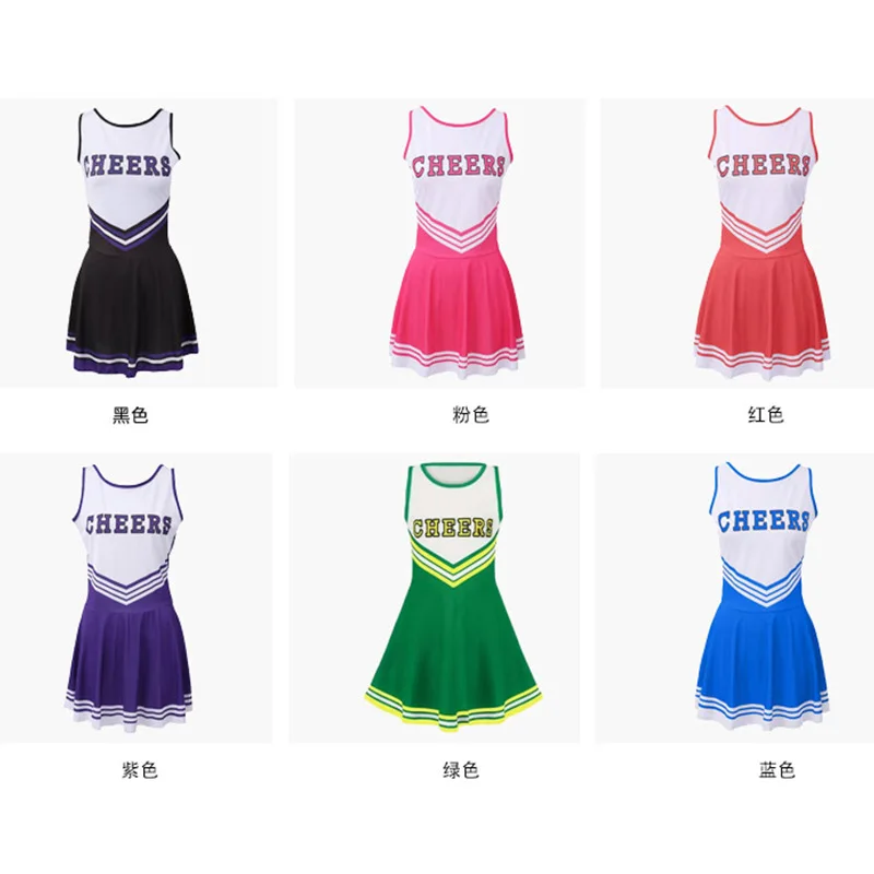 Nuovo abbigliamento da cheerleader Performance transfrontaliera Calcio Bambino Abito da cheerleader sexy in un unico pezzo