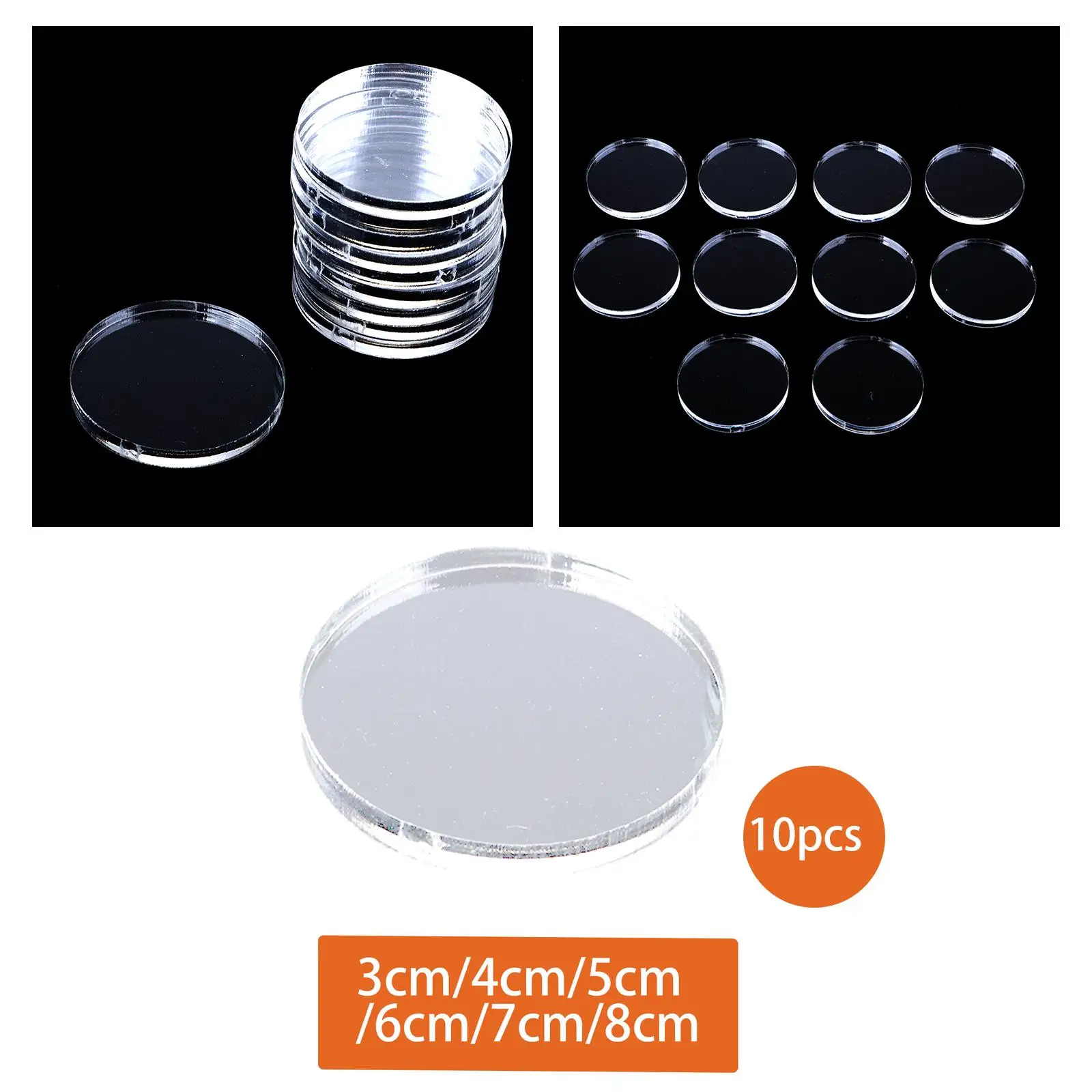 10 Pieces Action Figures Display Stand Circular Acrylic Plate for Home Displays Commercial Venues Parties Trade Shows Museums