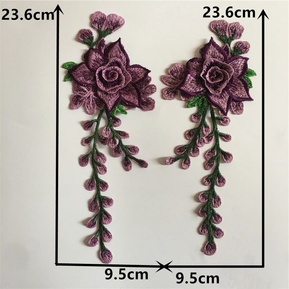 Moda fai da te cucito a mano corpetto a fiore ricamo orchidea media patch cheongsam vestito costume accessori di abbigliamento