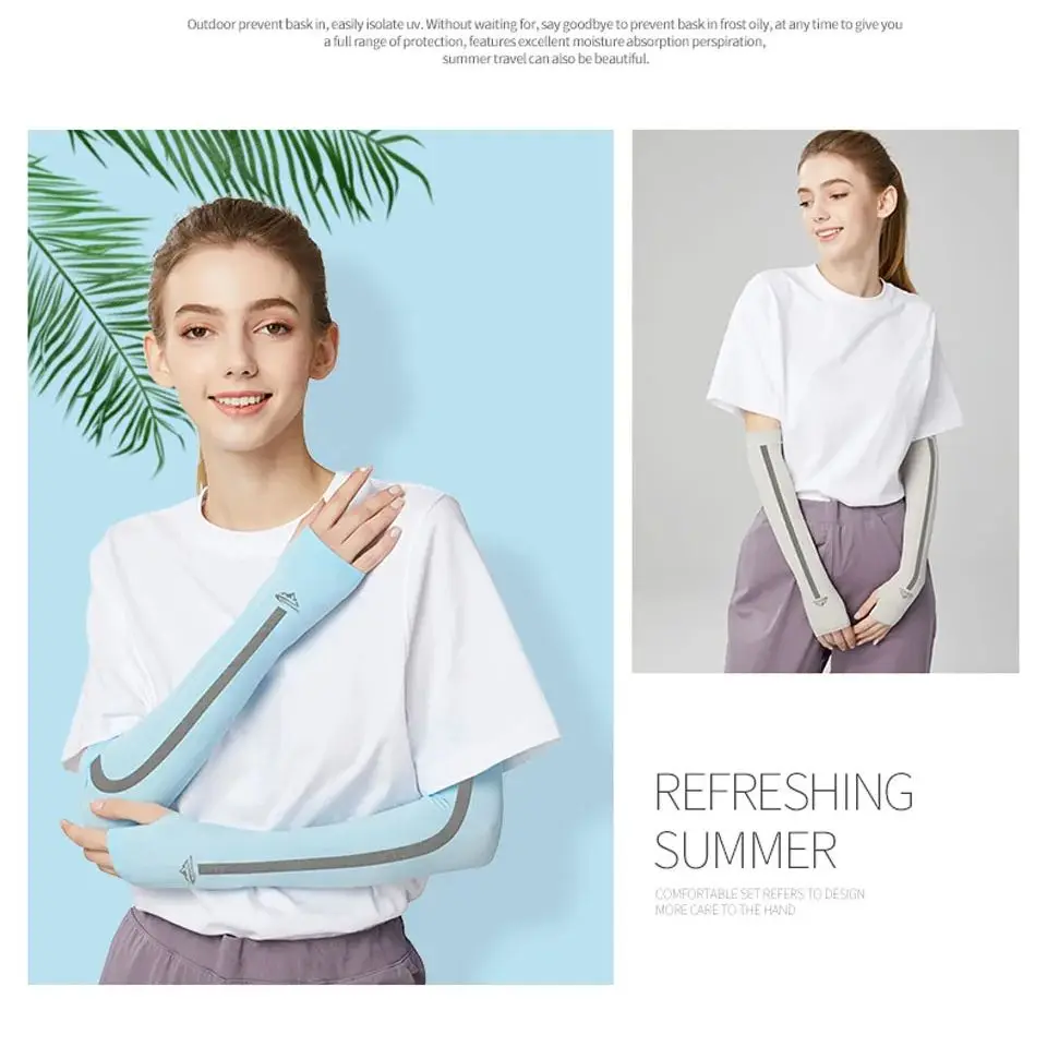 GTUBIKE Велоспорт Защита рук Летняя защита от солнца Спорт на открытом воздухе Зонт от солнца Ледяные шелковые рукава Дышащие красочные для женщин и мужчин