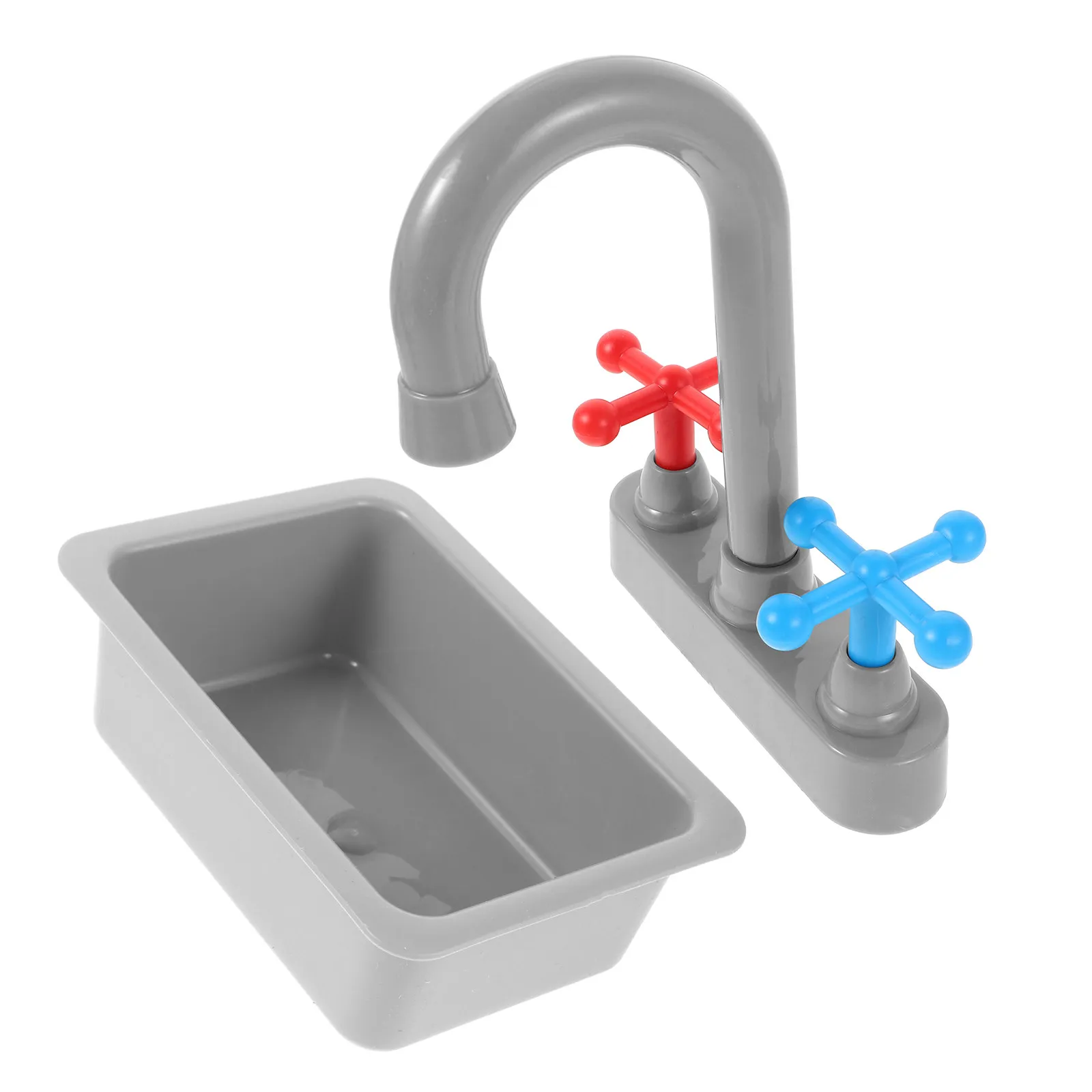 

1Set Miniature Kitchen Sink with Working Faucet Realistic Basin Design for Children Pretend Play Small Dishwasher Simulation