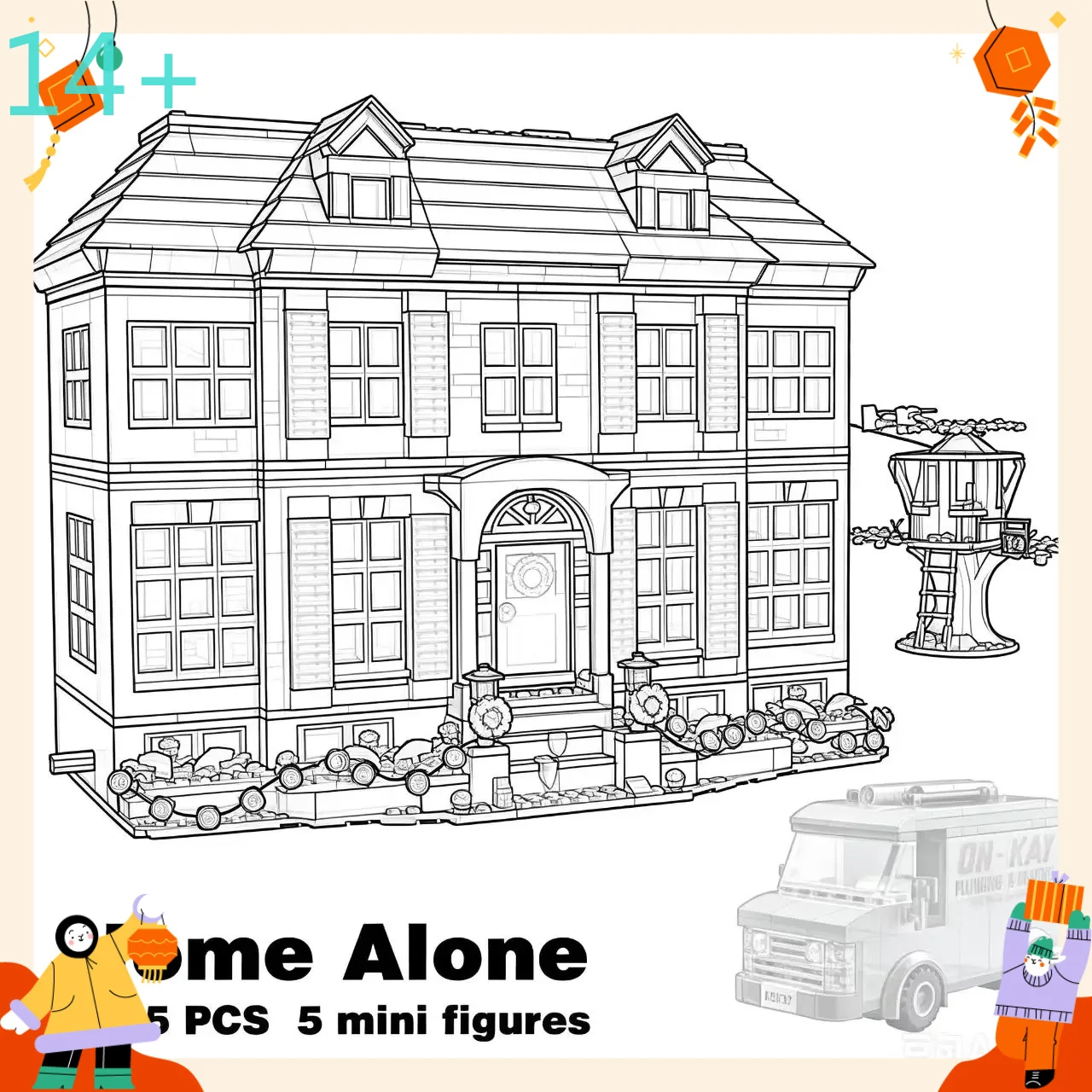 The Cheapest child-in-home movie-themed building block set, 3955 pcs, including house models, suitable for Christmas gifts