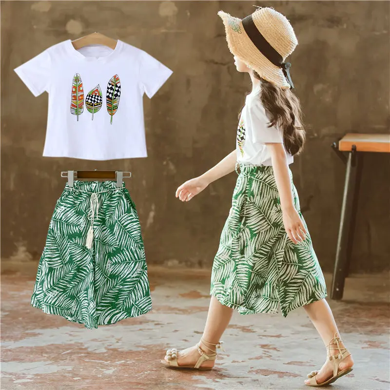 Summer 2024 Baby Girls Clothes Sets Outfits Kids Clothes Short Sleeve +Pants Children Clothing Set 2 3 4 5 6 7 8 9 10 11 12 Year