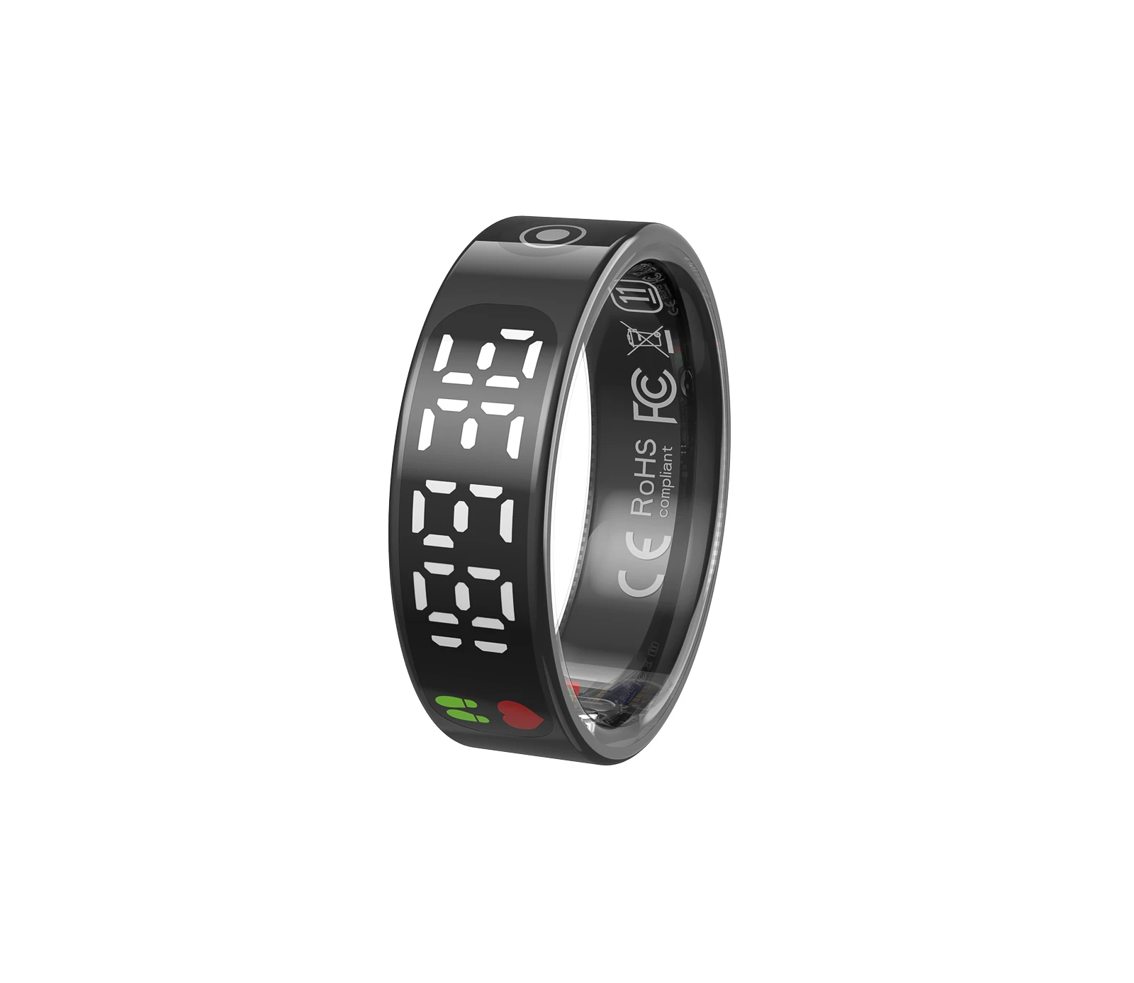 

ORIVER V9 Smart Ring with Display Screen and Touch, Wireless Charging,Health Manager,5 ATM Waterproof For Men Women,Brush tiktok