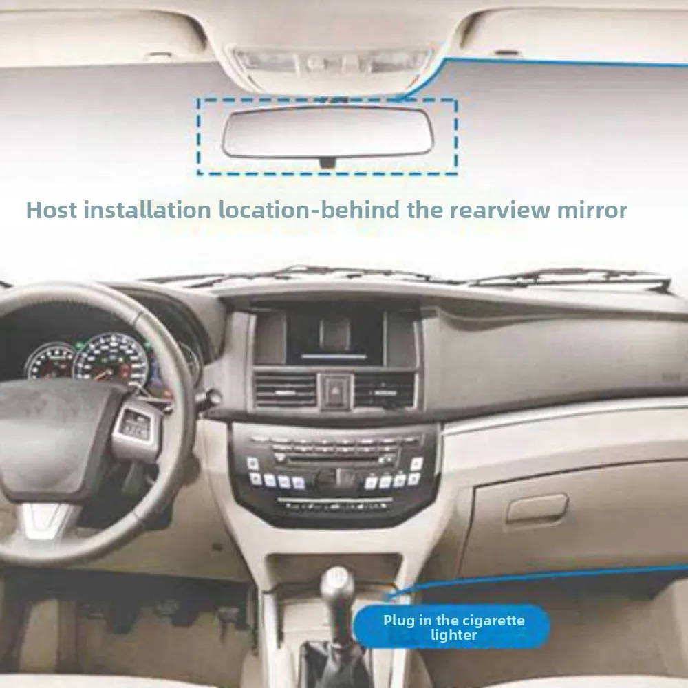 ثلاثة عدسات قيادة السيارة تاكوغراف أمامي خلفي داخل زاوية واسعة 24 ساعة مسجل وقوف السيارات في وقت واحد تسجيل للرؤية الليلية