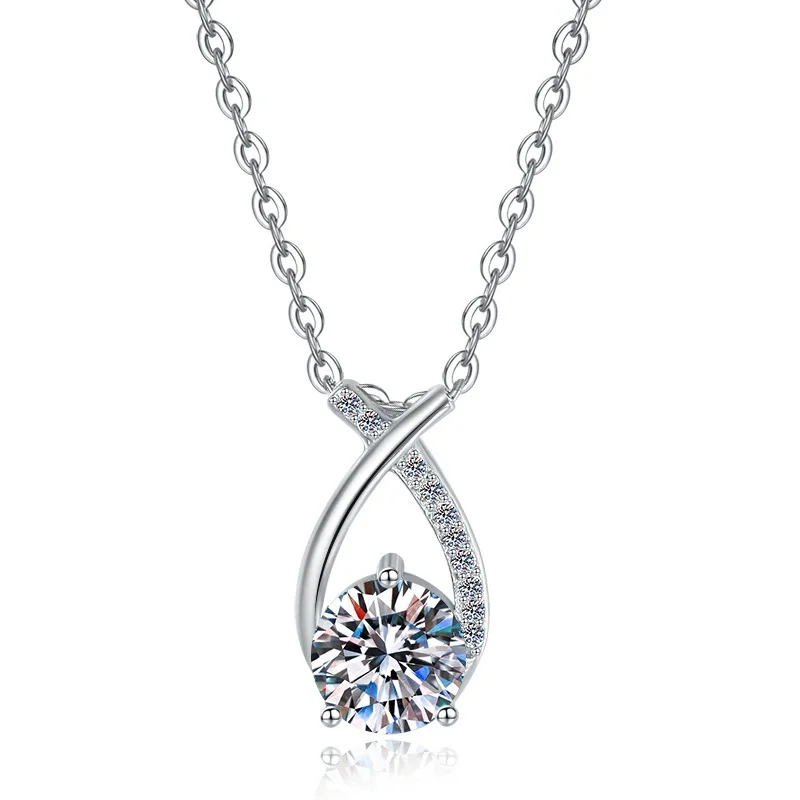 

ZFSILVER Fashion Trendy Classic s925 Silver Luxury Moissanite Mermaid Princess Necklace For Women Accessories ewelry Gift HK0104