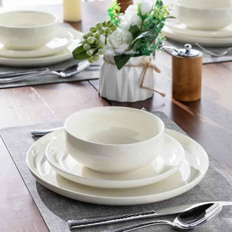 A Set of 6 Non-arc Ceramic Tableware, Porcelain Plates and Bowl Sets, Scratch-proof Tableware Sets,tableware Service 6-18 Pieces