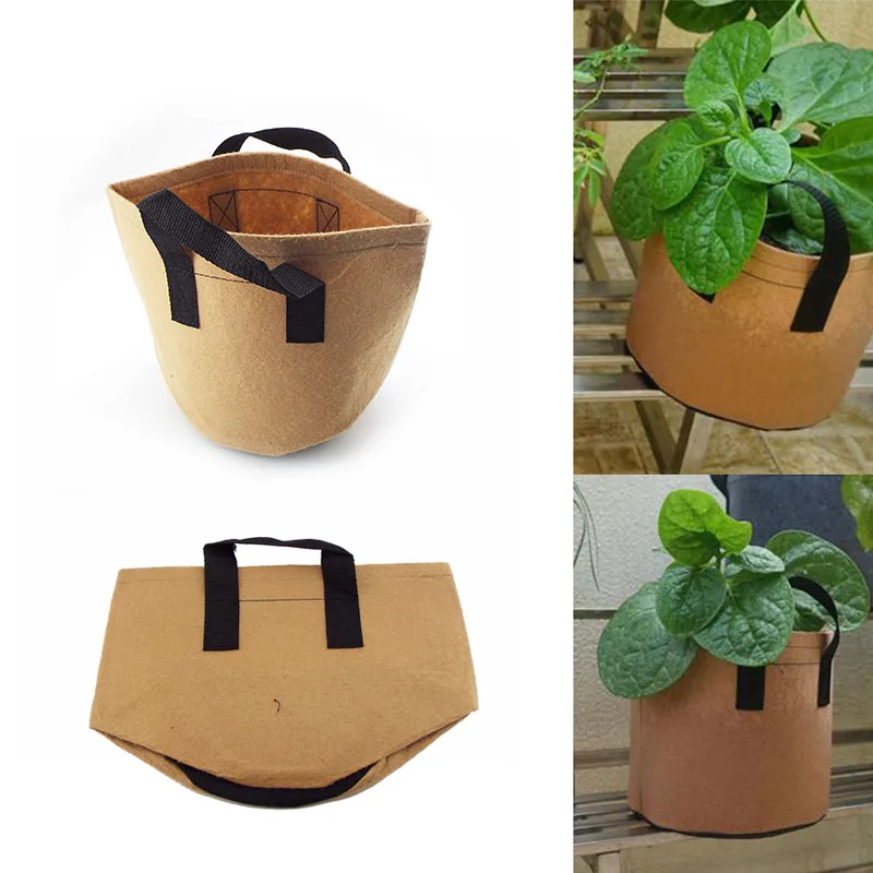 

2 Gallon Plant Flower Grow Bags Nonwoven Fabric Pot With Handles Potato Vegetable Growing Bag Home Garden Tool