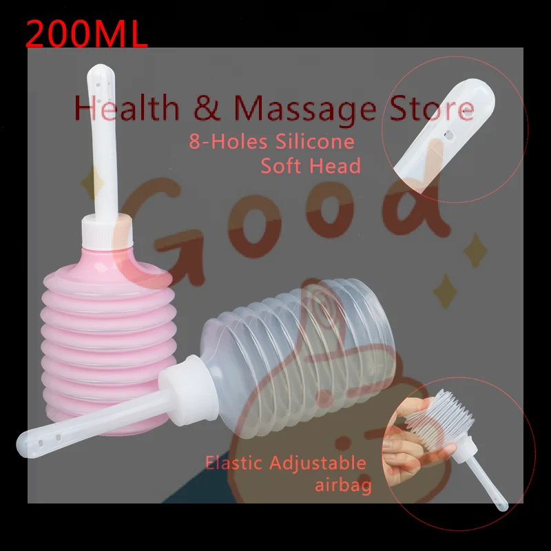 1Pcs 200ml Disposable Medical Vaginal Irrigator Retractable Vagina Anal Douche Feminine Hygiene Enema Cleaner PVC Rectal Syringe