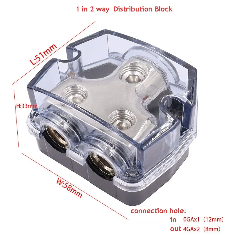 2 Way 3Way 5 Way Car Audio Amplifier 0/2/4 Gauge in 0/2/4/8 Gauge Out Power Distribution Block for Car Audio Splitter