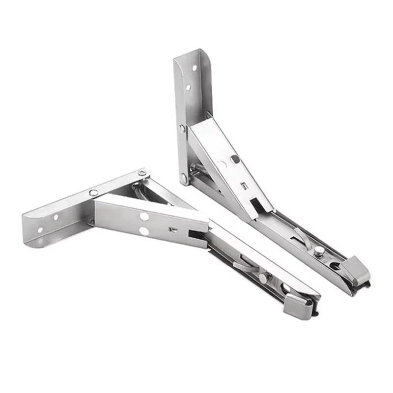 

1 Pair Of Stainless Steel Triangular Brackets, Thickened Bearing Brackets, Spring Folding Shelf, Shelf On The Wall Easy Install