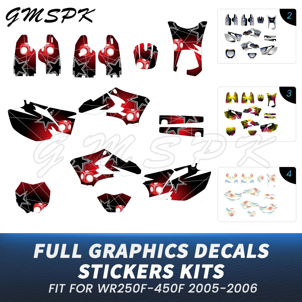

Fit for YAMAHA WR250F WR450F WR 250F WR 450F WRF 250 450 2005 2006 Full Graphics Decals Stickers Kit Motorcycle Background