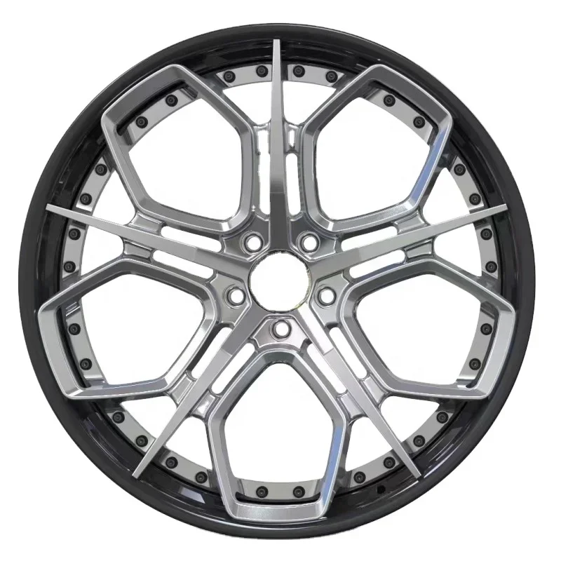 Two Piece Deep Concave Lip Design Car Wheel Rim 18-22 Inch 5x112 5x120 5x114.3 Aluminium Forged Passenger Car Wheel Rim For Sale