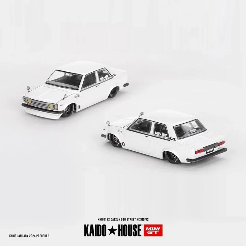 

MINIGT+Kaido 1:64 Model Car Datsun 510 Street Nismo V2 Alloy Open Hood Vehicle #KHMG122