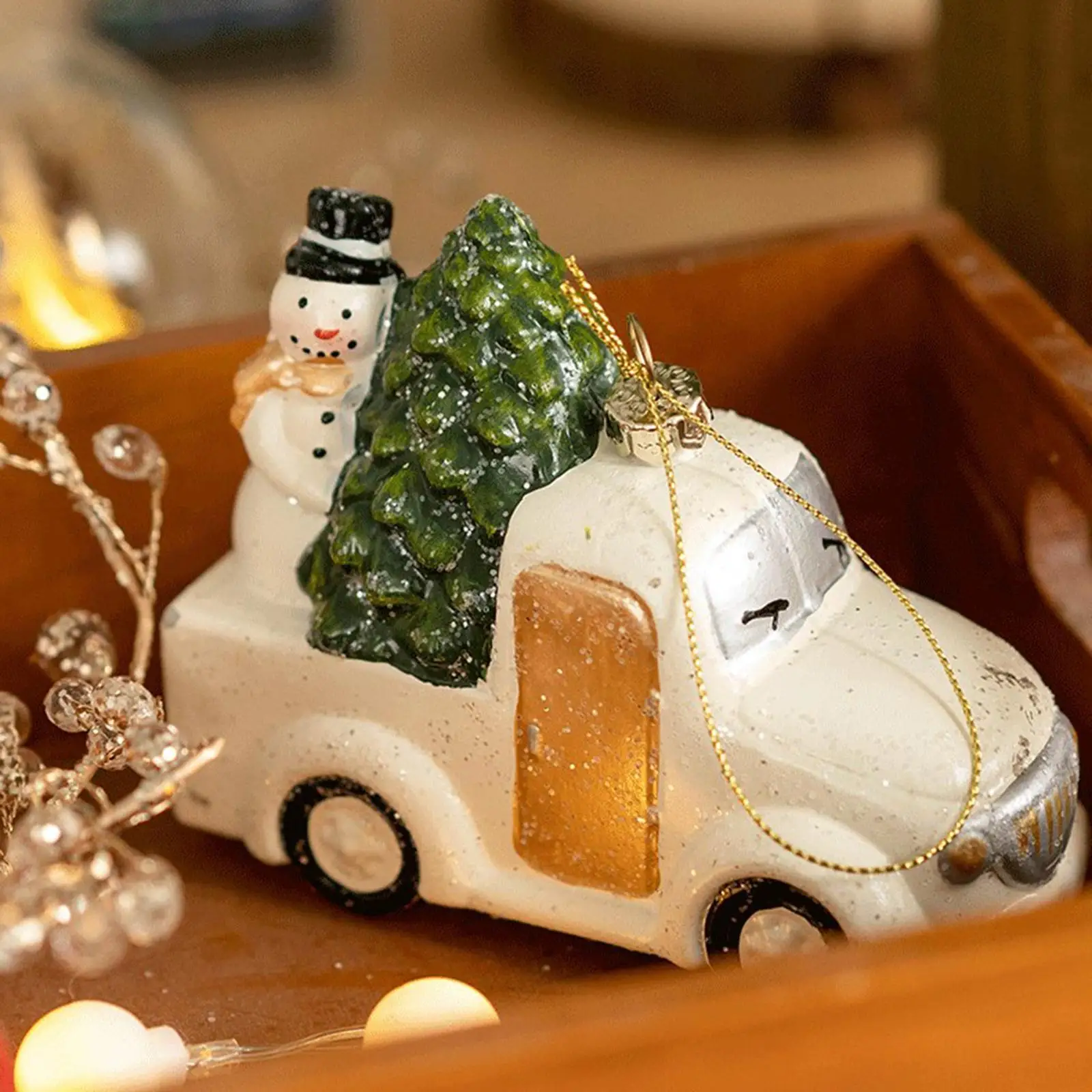 クリスマスツリー,車と雪だるまのペンダント,クリスマスギフト,パーティーの記念品,ダイニングルームとリビングルームの装飾品のためのかわいいハンギングオーナメント