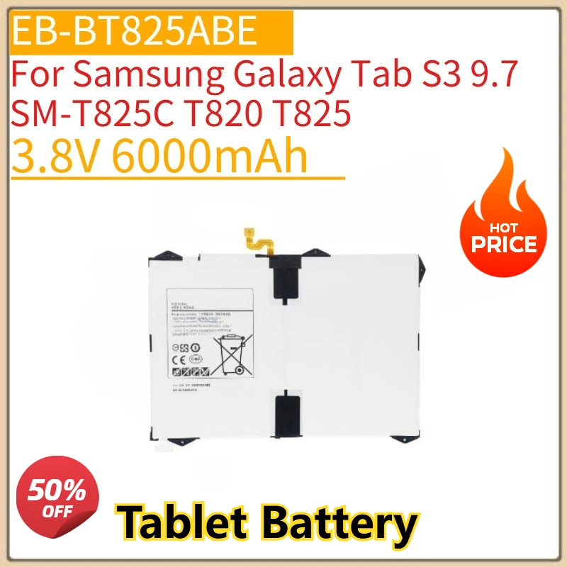 

New EB-BT825ABE Tablet Battery 3.8V 6000mAh For Samsung Galaxy Tab S3 9.7 SM-T825C T820 T825