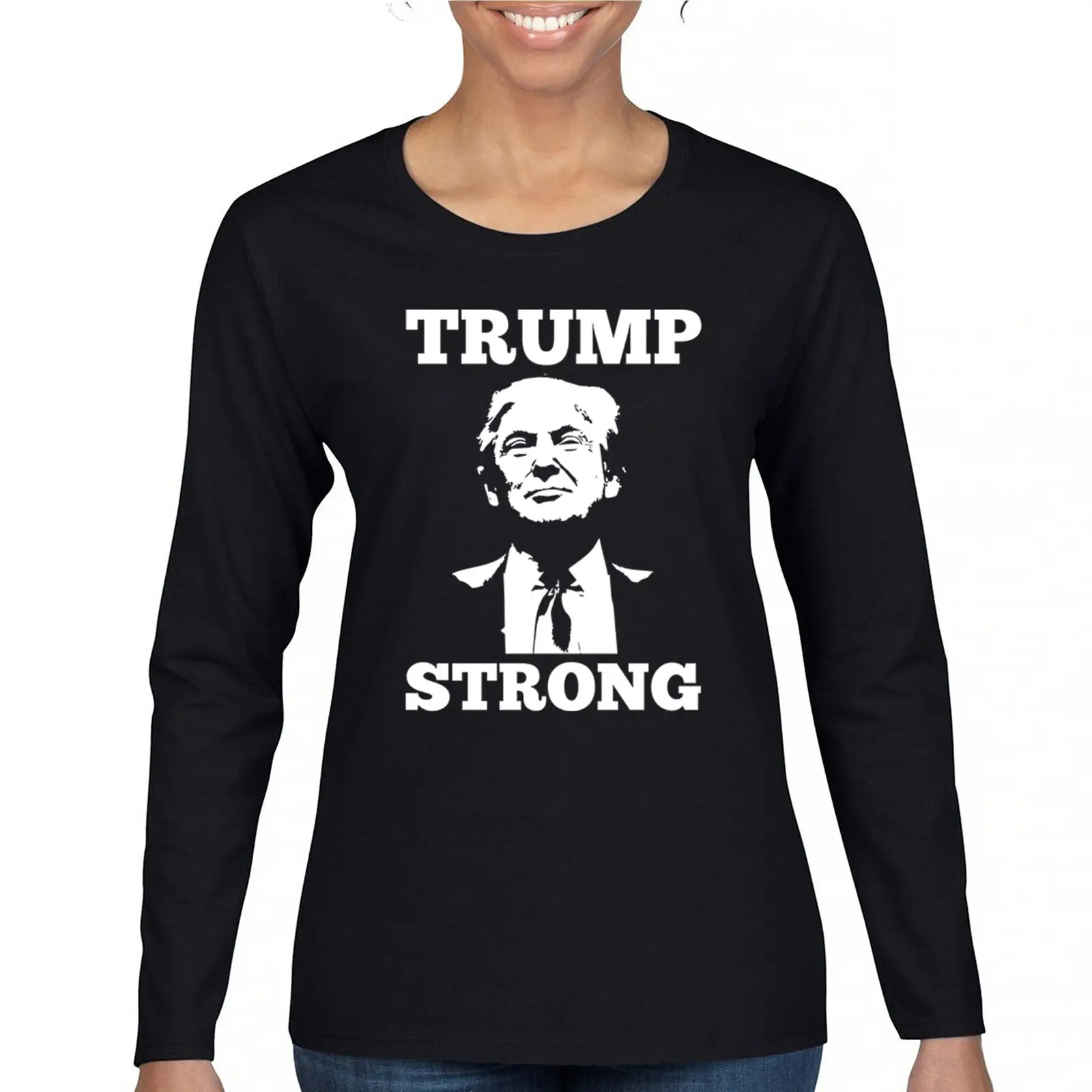 

Trump Strong 2024 Women's Long Sleeve T-shirt President MAGA America First FJB