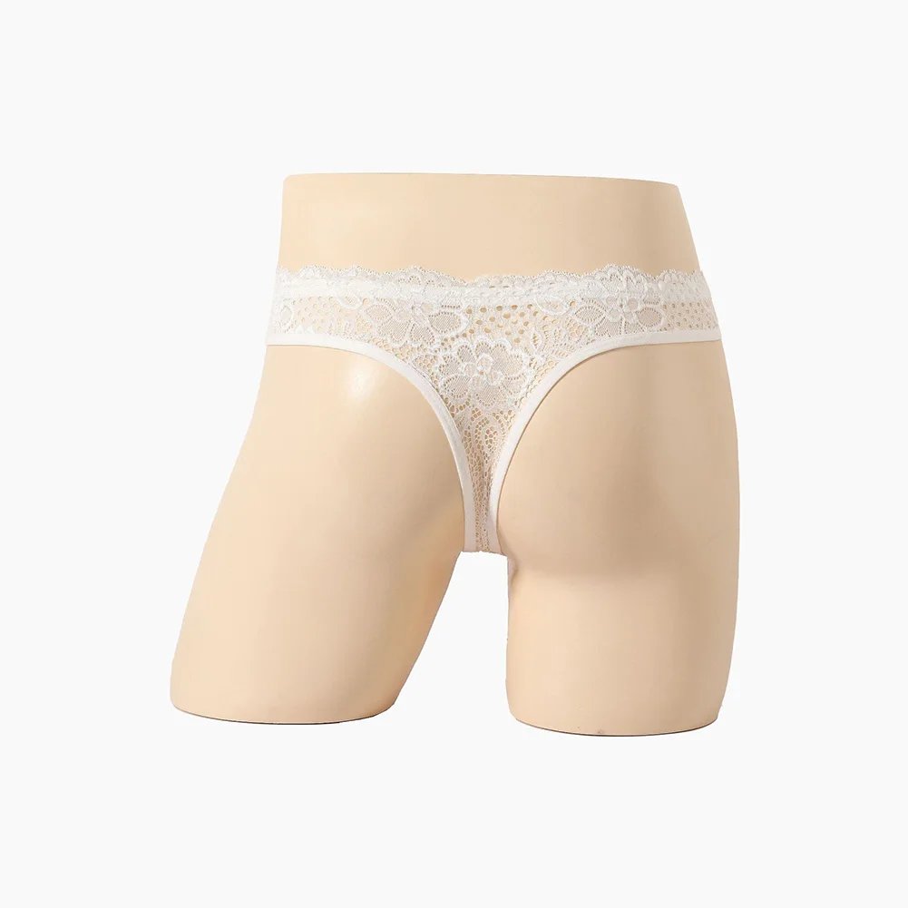 Men Cock Ring With Pearl Erotic Briefs Underwear Front Open Hot Lingeries Ultra Hot Underpants Sissy Lace Unisex Panties Fashion