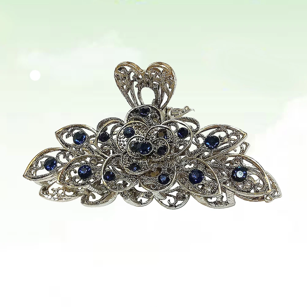 

Large Vintage Claw Clips Women Girls Durable Lightweight Alloy Rhinestone Hairgrips Strong Hold Thick Fashionable Retro Style
