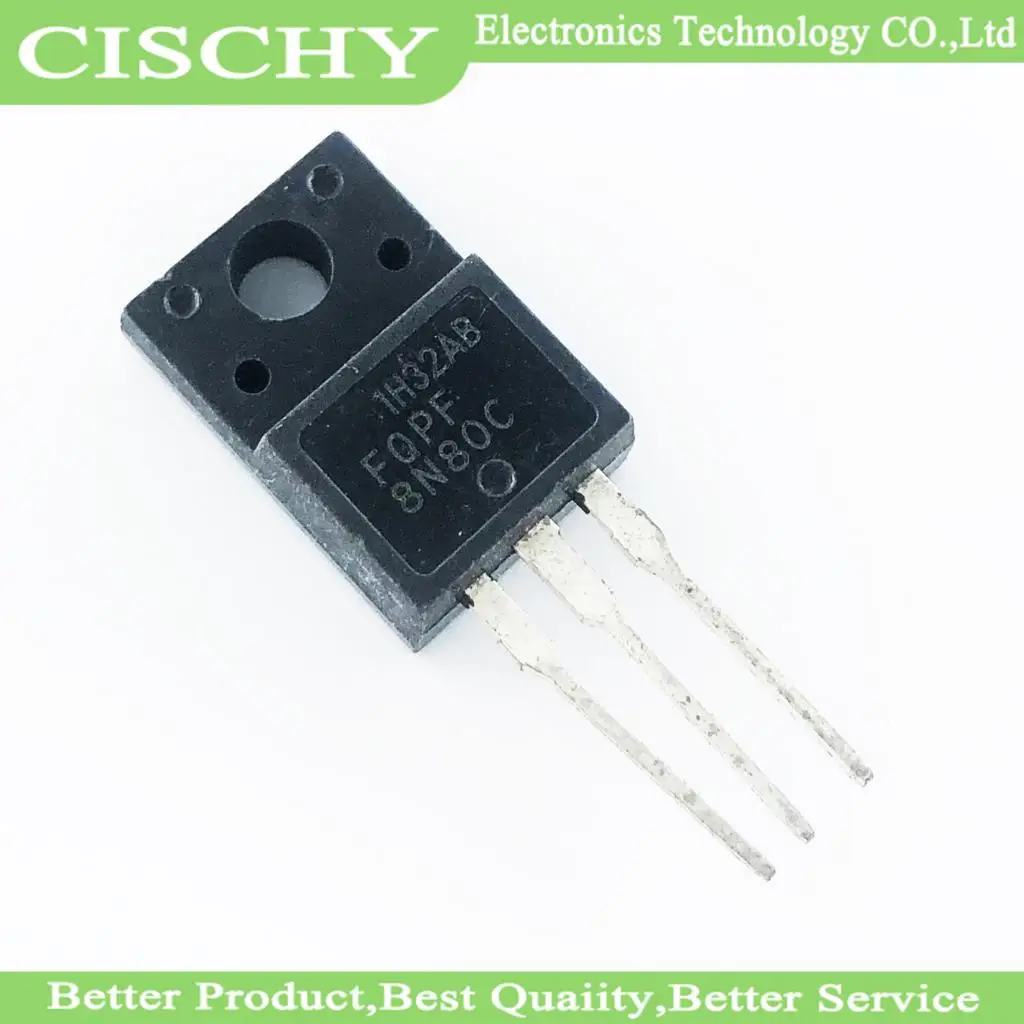 10pcs/lot FQPF8N80C 8N80C 8N80 TO-220 In Stock