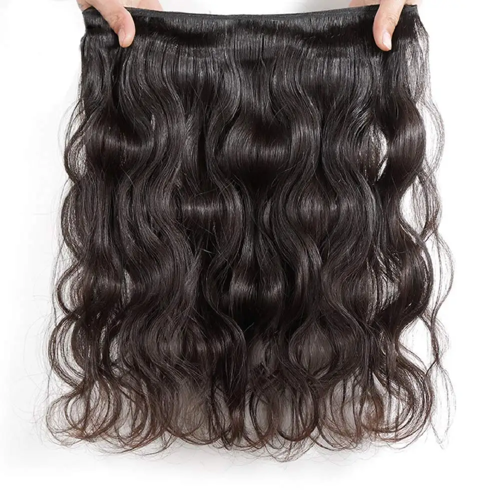 Swupod Body Wave Remy Brazilian Weaving Human Hair Bundle for Women Sample Natural Black Color Machine Double Weft