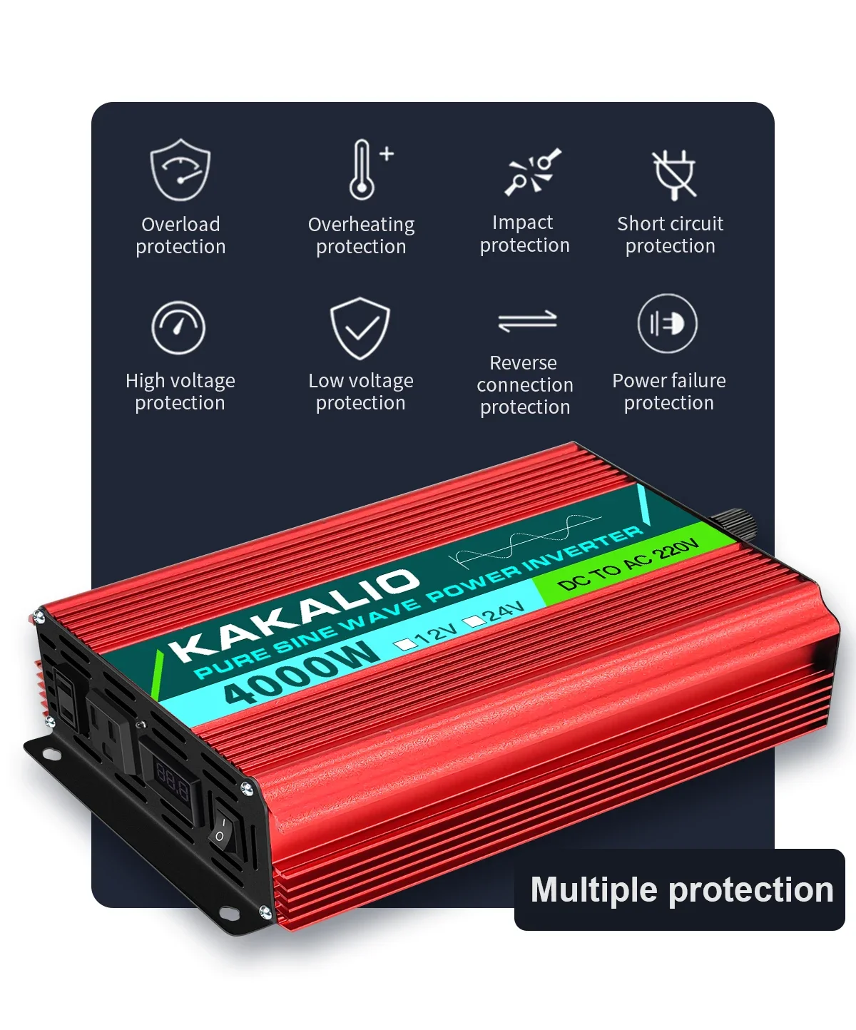 Tranfarmer 110V 60HZ Pure Sine Wave Inverter High Power Car  5000W 6000W Portable Converter  with LED Display