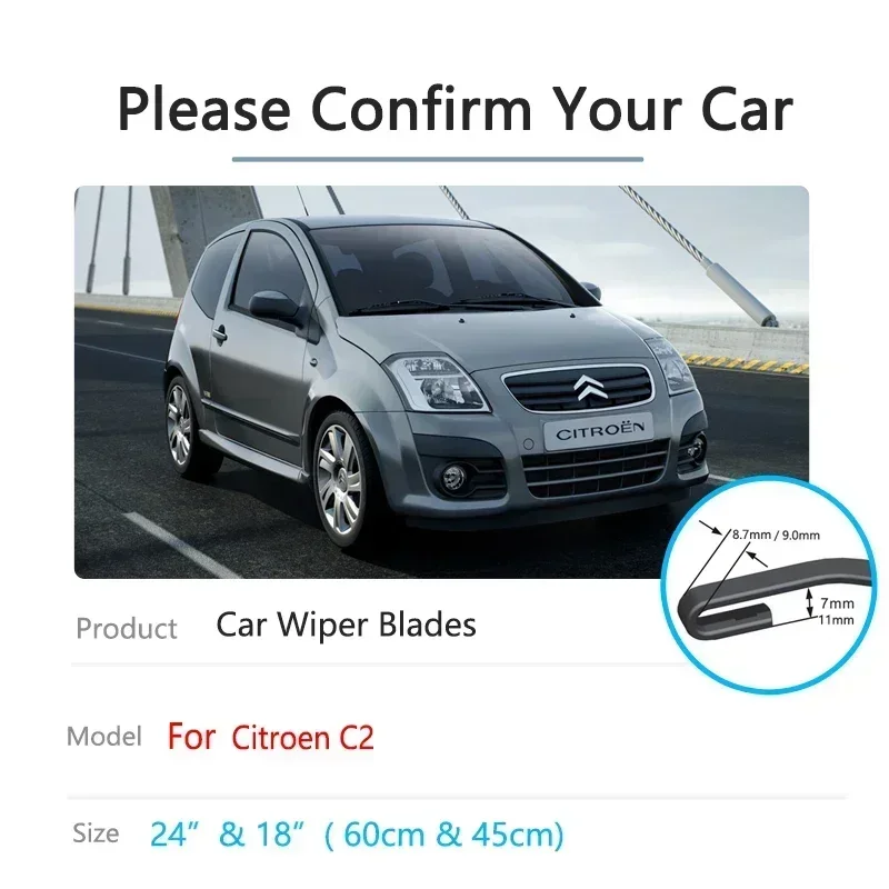

For Citroen C2 2003 2004 2005 2006 2007 2008 2009 Cleaning Windshield Windscreen Brushes Car Accessories Car Front Wiper Blades