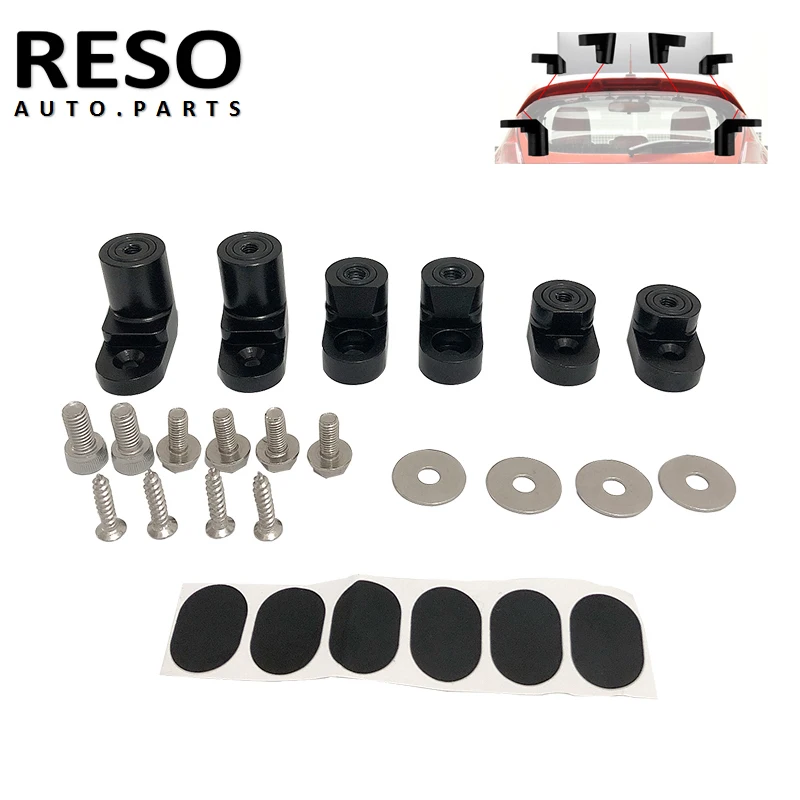 

RESO--Anodized Aluminum Rear Wing Bolt-on Bracket Kit Wing Spoiler Hatch Riser Lift Extension For 14-on Ford Fiesta ST