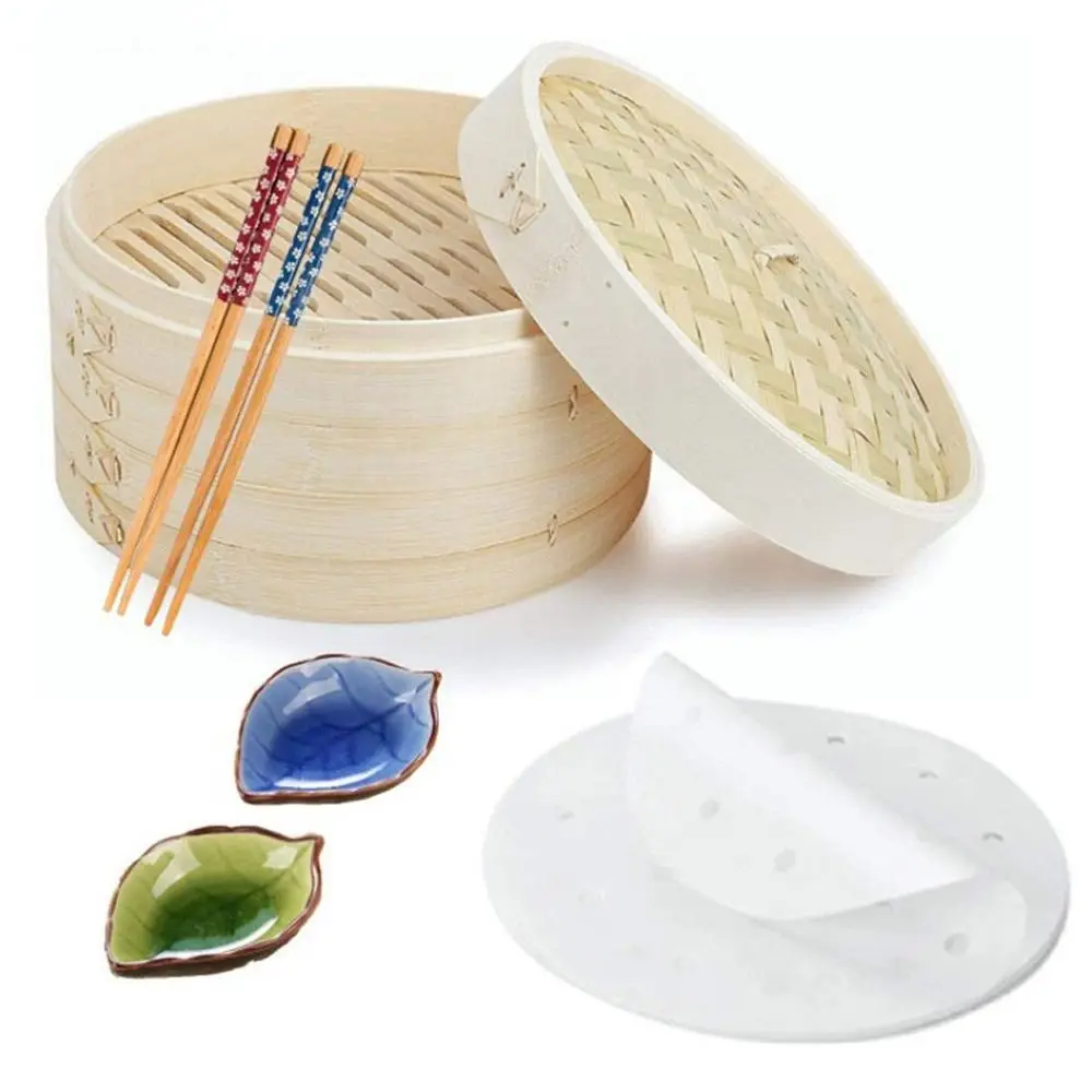 Chinese Steamer Bamboo Steamer Dimsum Cooking for Cooking Bao Buns Dumpling Steamers Vegetable Snack with Lid