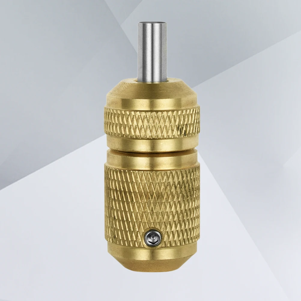 

1pc 25Mm Stainless Self-Locking Machine Handle For Tattoo Grip Holder Anti-Slip Grip Durable 4-Teeth Design Golden