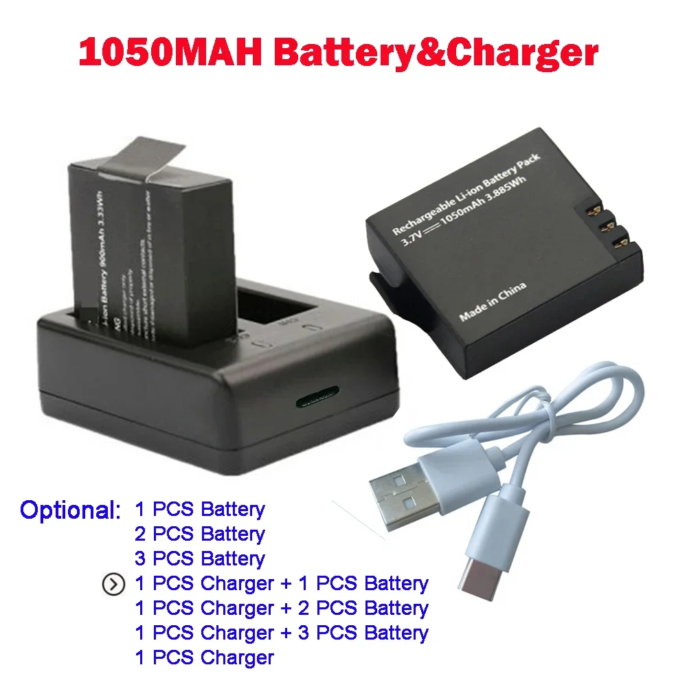 1050/1350 MAH Large Capacity Lithium Battery For Waterproof Sport Camera Action Camera Battery Life 1-3 Hours