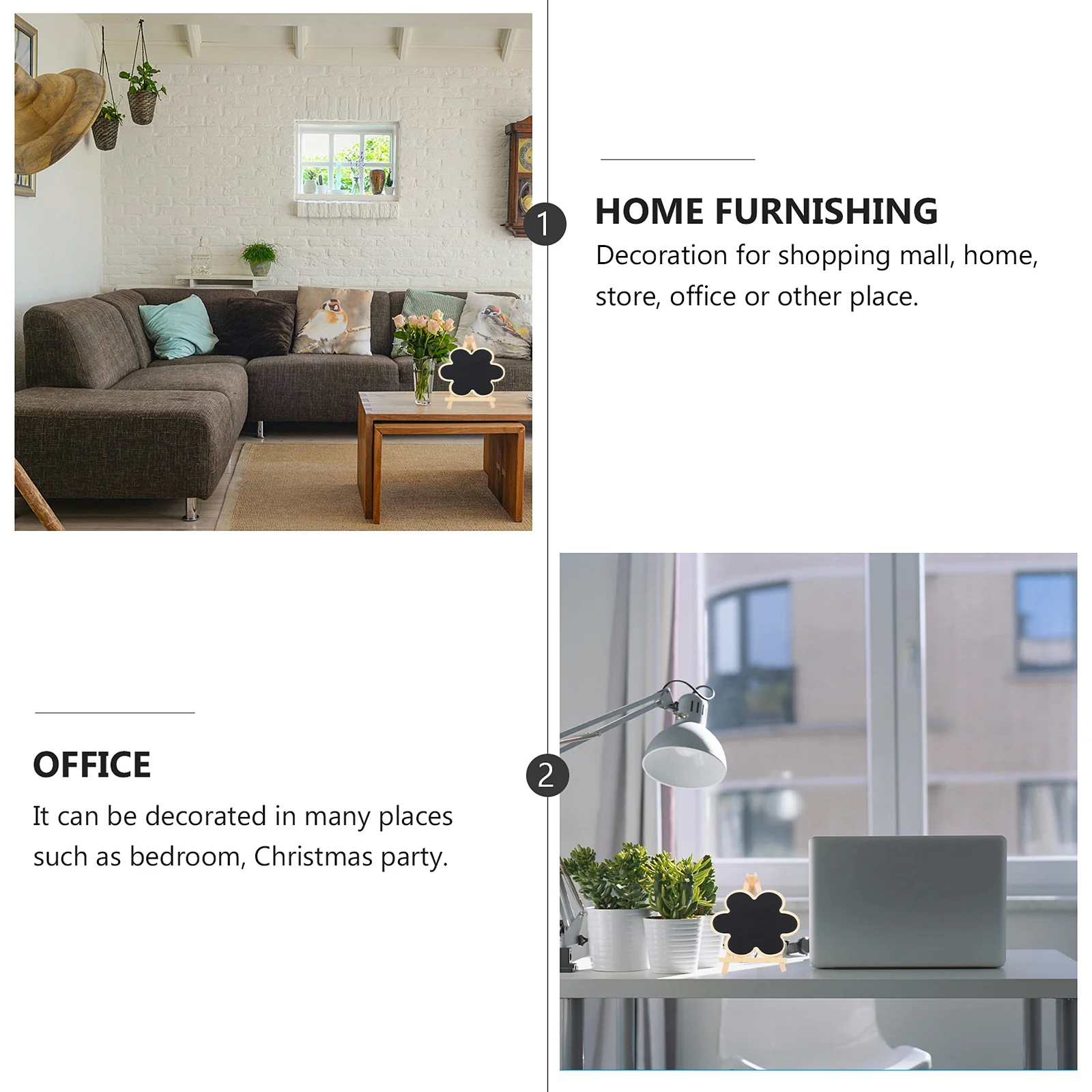 Mini Chalkboard Sign Vertical Wood Tabletop Base Stand Decor Home Gift Photo Prop Writing Notice Display