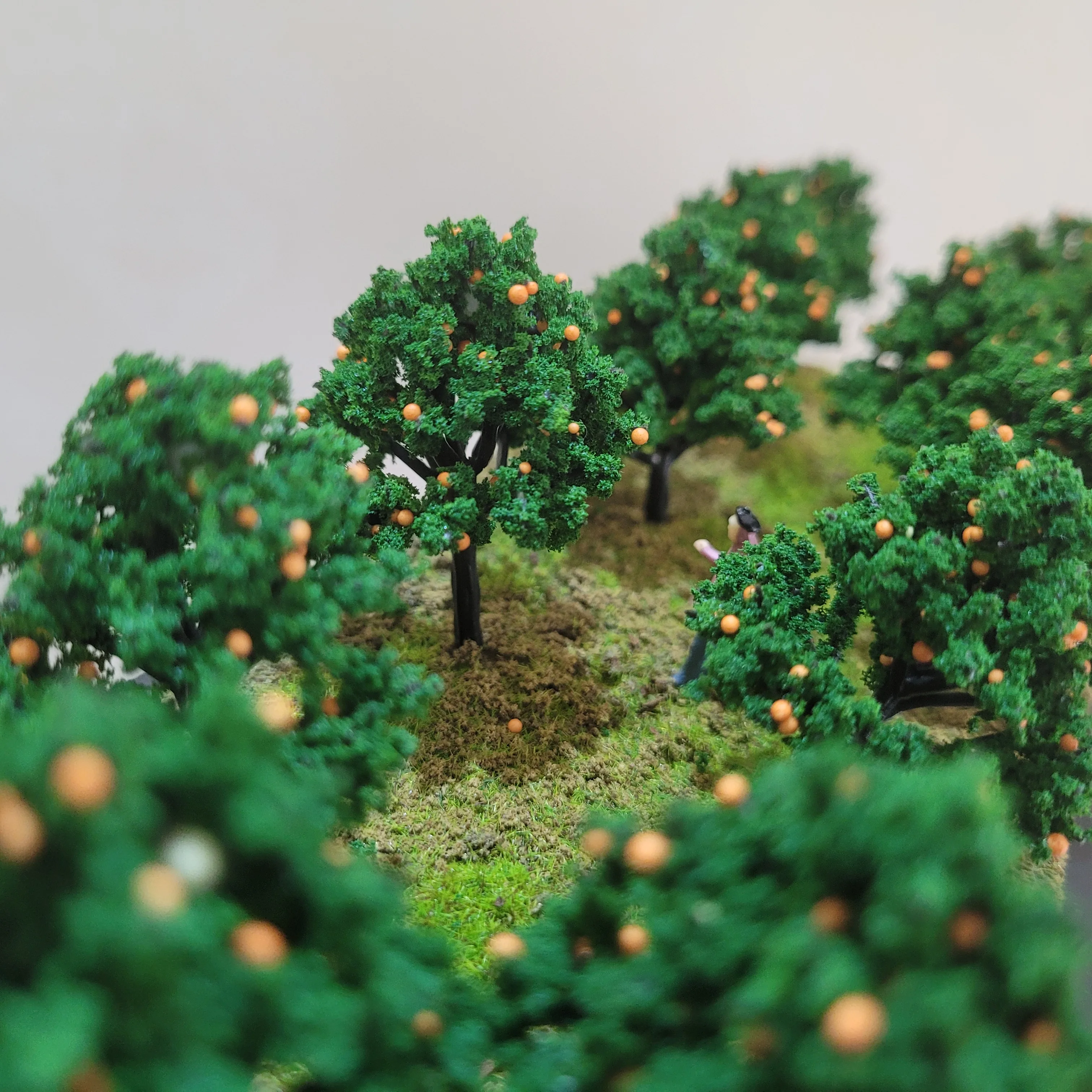 Modelo de árbol frutal a escala 1:87 Ho, 10 piezas, 50mm de altura, modelo de paisaje de tren, diseño de ferrocarril, dioramas en miniatura DIY