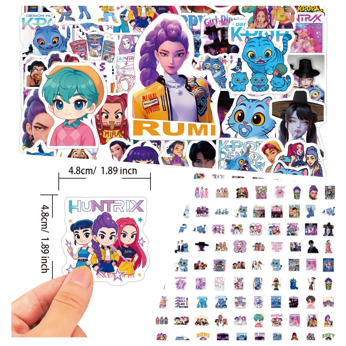 100 cartoon anime stickers are waterproof, compact, and can decorate mobile phones computer. Notebook Cute Creative Stickers
