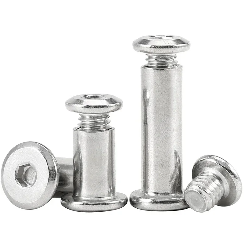 304 Stainless Steel Flat Hex Hexagon Socket Head Furniture Rivet Connector Insert Joint Sleeve Cap Nut M3~M10 Head Cot Bed Bolts