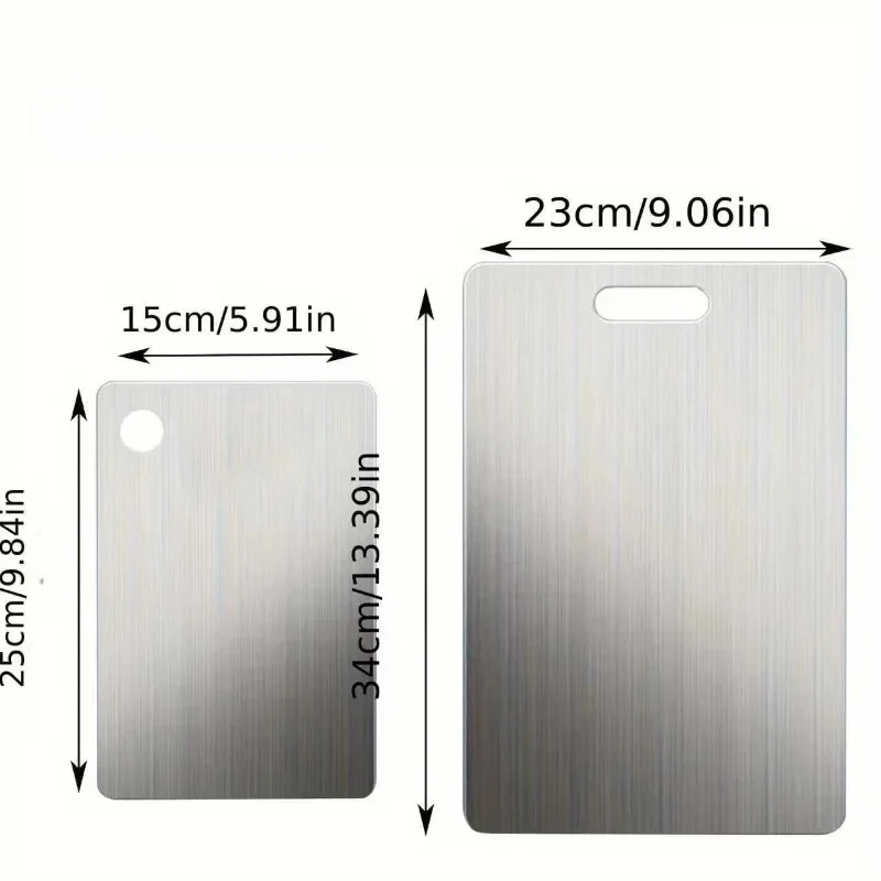 2pcs Stainless Steel Cutting Board Set - Heavy Duty Non-Slip for Meat & Vegetables | BPA Free & Rust Proof