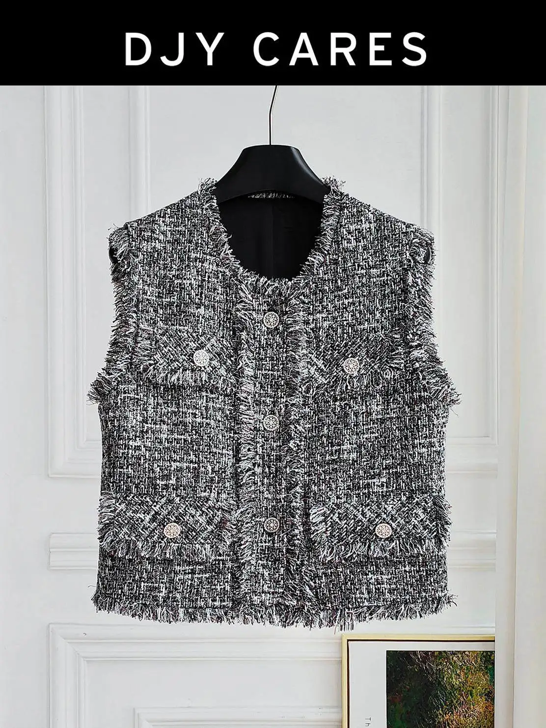 

Новый универсальный классический серый топ с бахромой, небольшой ароматный стиль, ленивый и простой топ большого размера