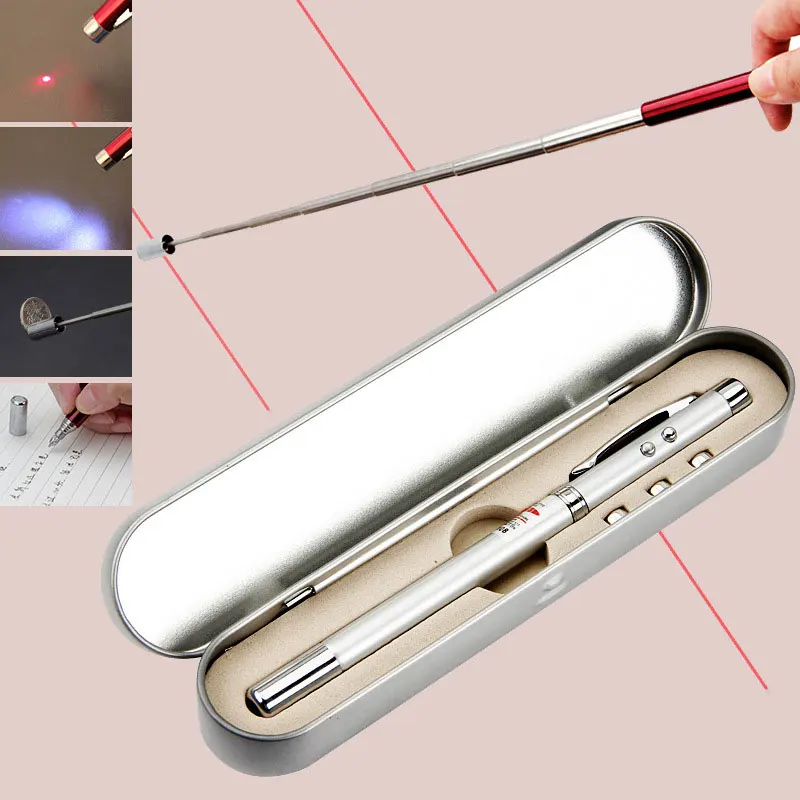 1pcs Multifunction Ballpoint Creative Infrared Telescopic Pointer Pen Fashion Business Office Gift Pencil Case Writing Pen