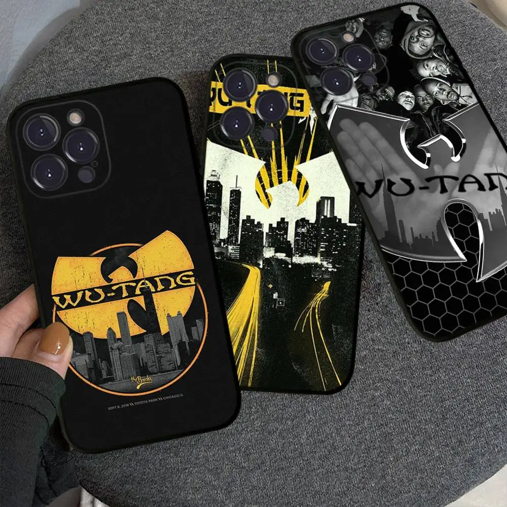 Funda de teléfono suave negra clásica Hip-Hop Band W-Wu T-Tang para IPhone 16 15 14 13 11 12 17 Pro Max Mini Plus