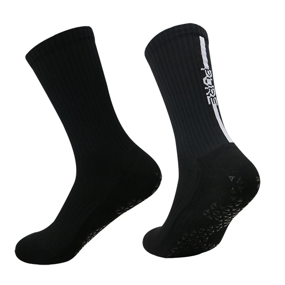 1 Pair Anti-Slip Grip Socks, Powerful Grip Football Socks, Breathable Men Sports Socks, One Size Fits All