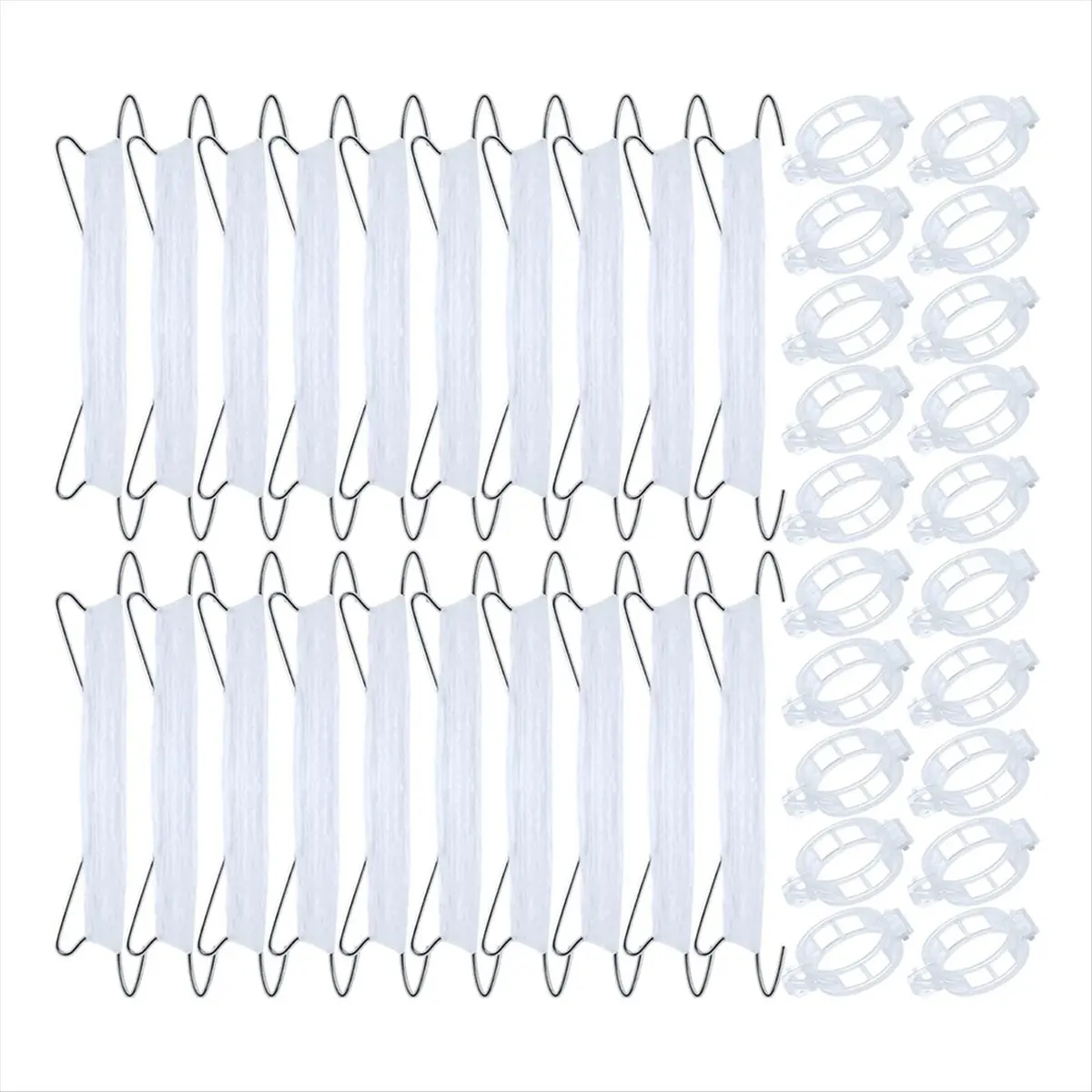 ABNQ 40pcs Tomato Hooks with String, Tomato Support Hooks, Tomato Holder Hooks & Plant Support Clips with 33.3ft Twine