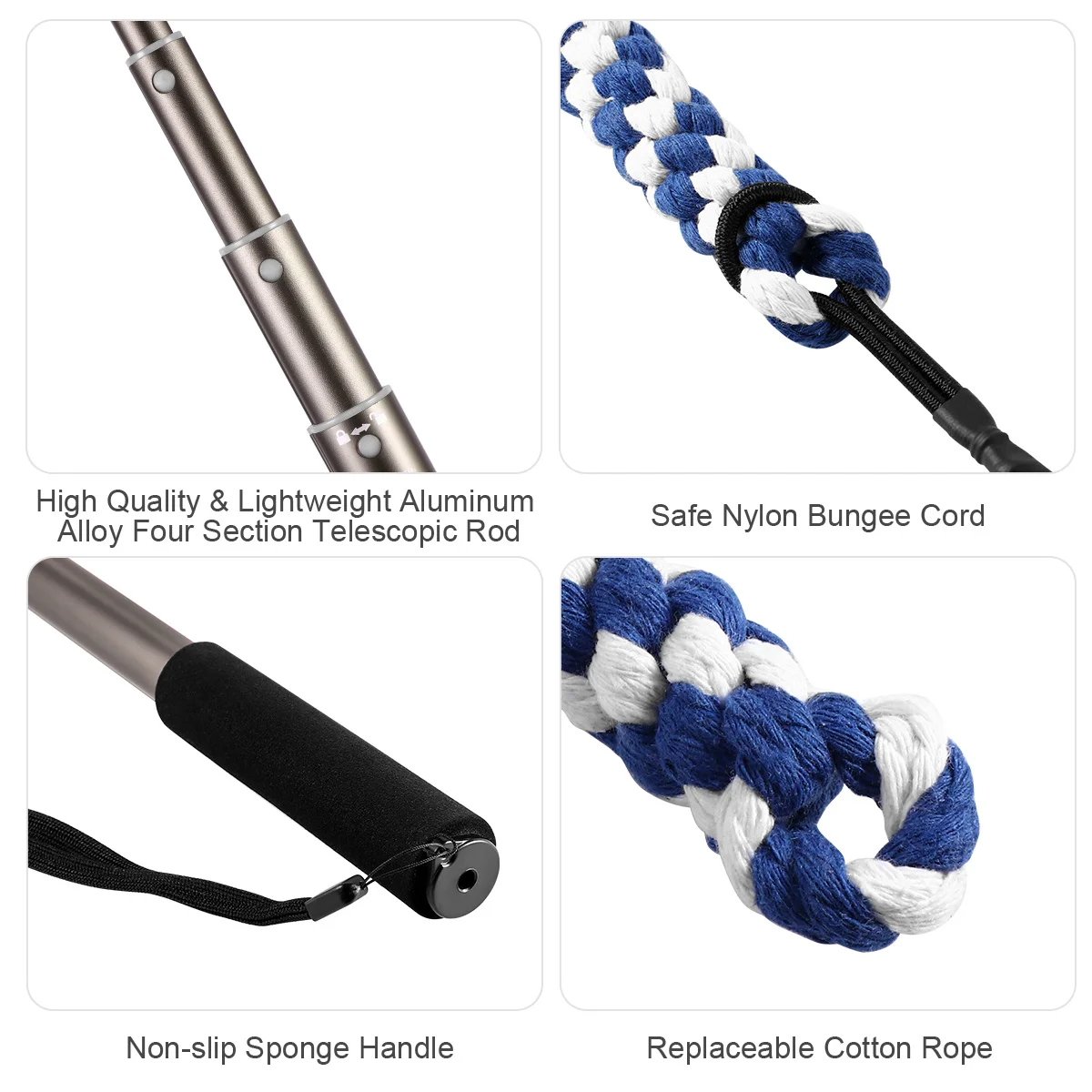 

Extendable Flirt Pole For Dogs Interactive Teasing Stretchable Pole Elastic Cord Chasing For Puppy Training