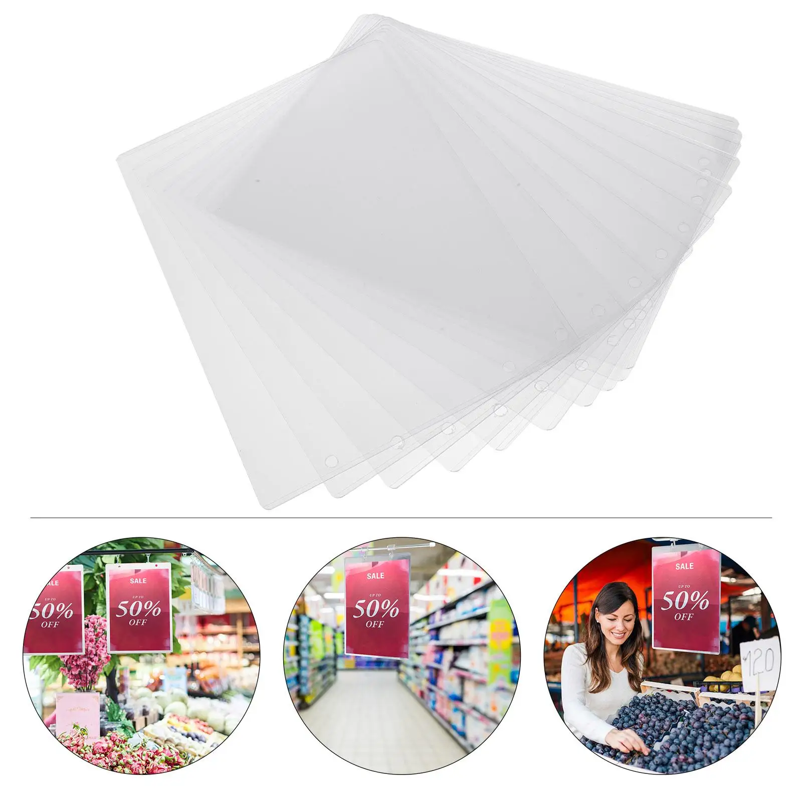 10 Pcs A4 Transparent Ad Paper Sleeves Clear Visibility Excellent Protection Document Display Protectors Sheets Safe ABS