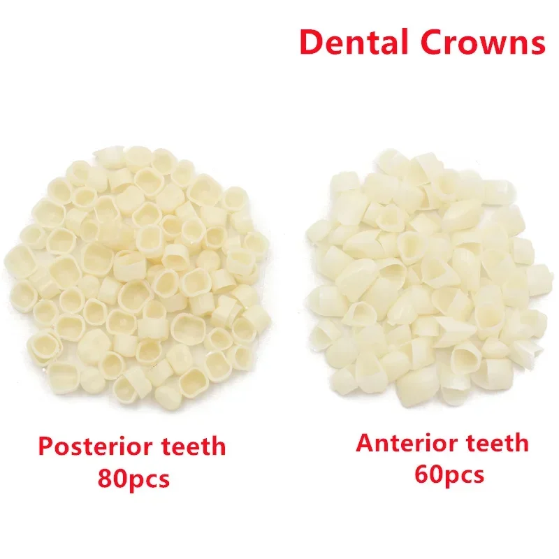 

60/80Pcs Dental Crowns Oral Teeth Whitening Anterior Molar Crown Resin Porcelain Temporary Teeth Crown Dental Lab Dentist Tools
